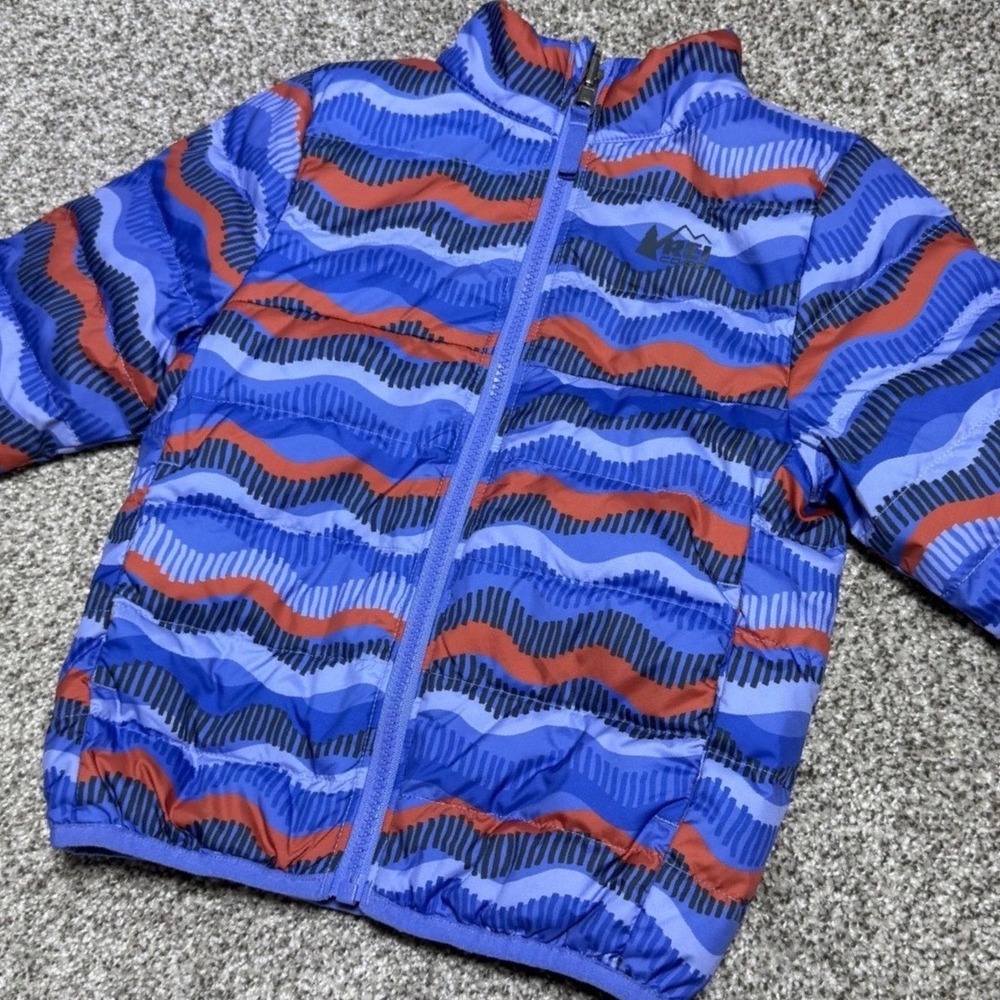 REI Co Op Toddler Unisex 4T Reversible 650 Down Puffer Jacket Purple Windproof
